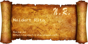 Neidert Rita névjegykártya